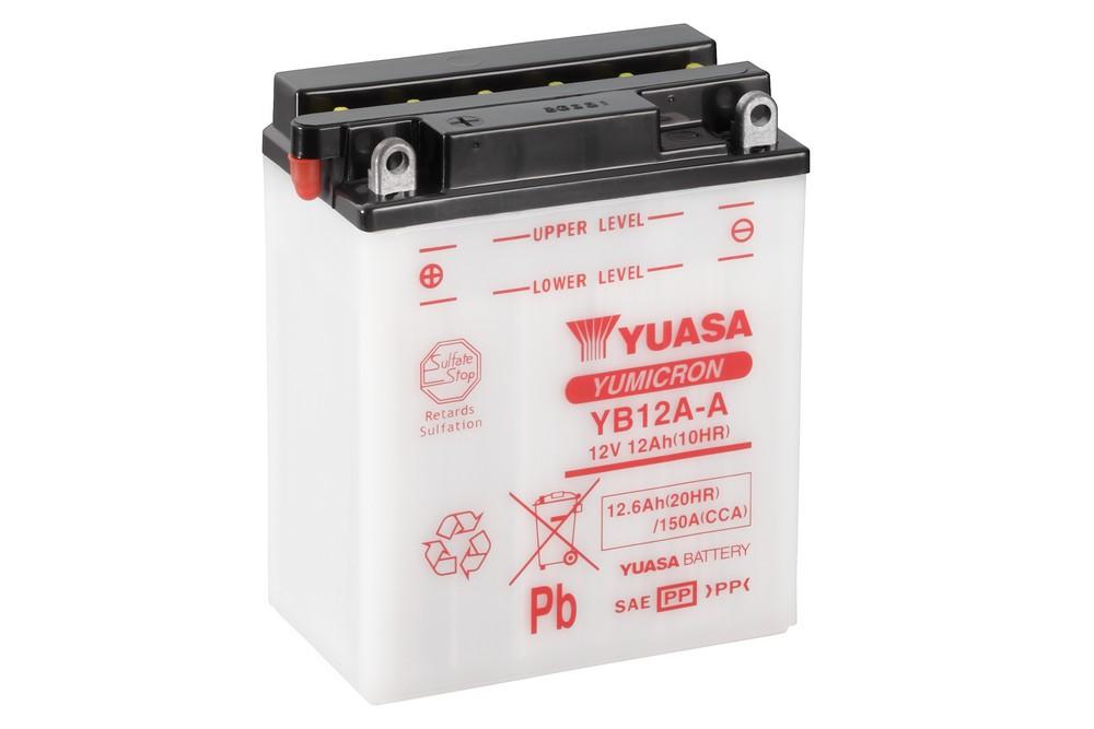 Batterie marque Yuasa type conventionnelle sans pack acide référence YB12A-A