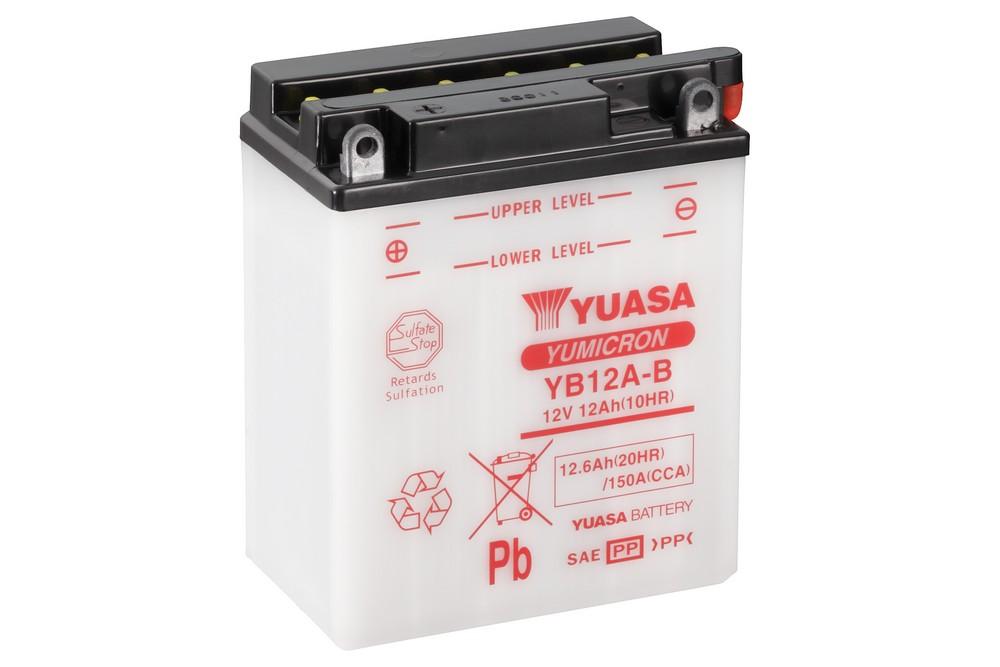 Batterie marque Yuasa type conventionnelle sans pack acide référence YB12A-B