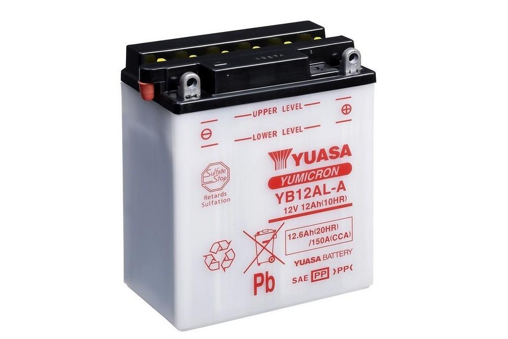 Batterie marque Yuasa type conventionnelle sans pack acide référence YB12AL-A
