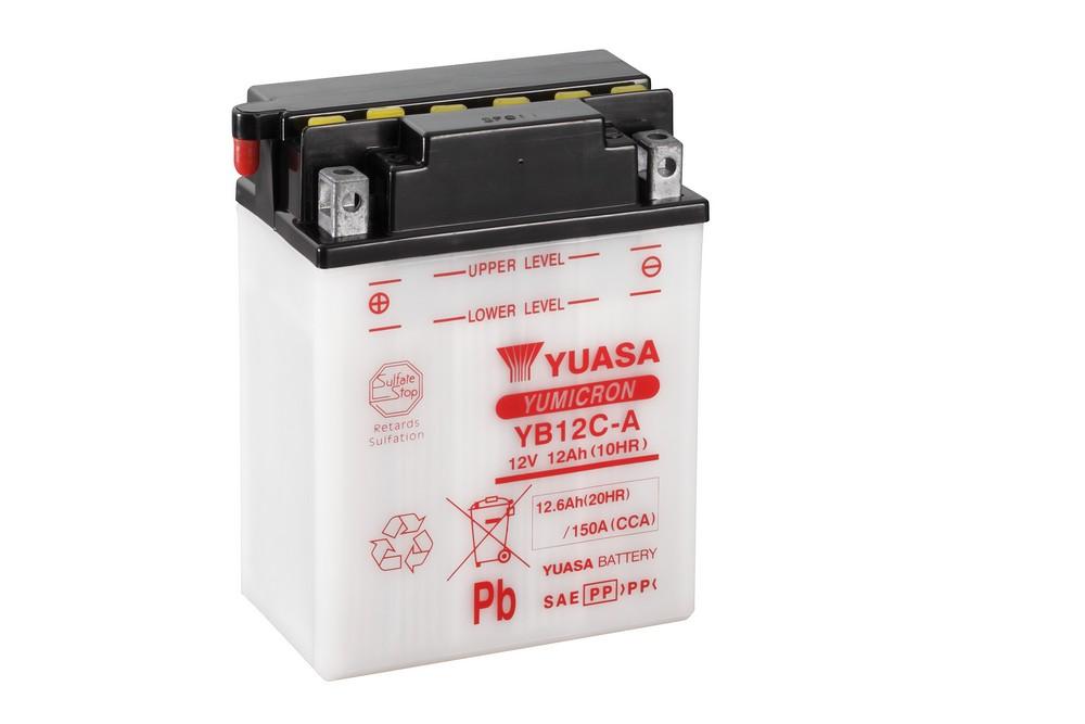 Batterie marque Yuasa type conventionnelle sans pack acide référence YB12C-A