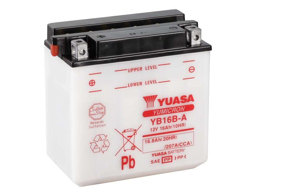 Batterie marque Yuasa type conventionnelle sans pack acide référence YB16B-A