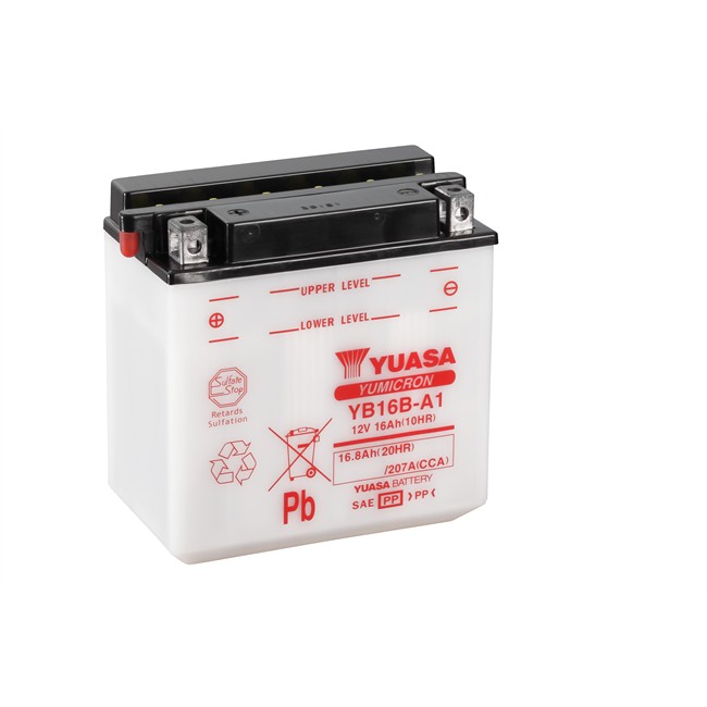 Batterie marque Yuasa type conventionnelle sans pack acide référence YB16BA-1