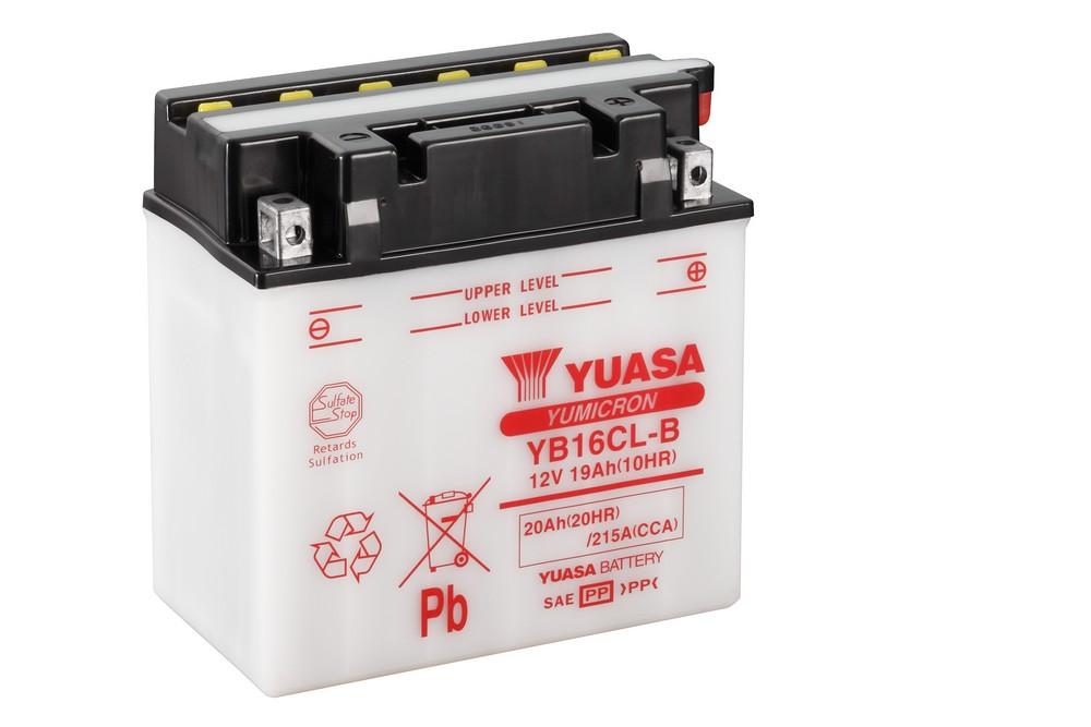 Batterie marque Yuasa type conventionnelle sans pack acide référence YB16CL-B