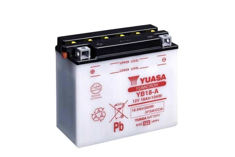 Batterie marque Yuasa type conventionnelle sans pack acide référence YB18-A