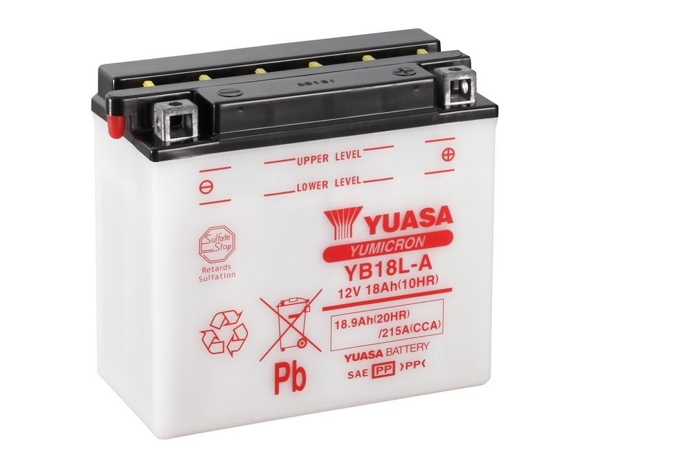 Batterie marque Yuasa type conventionnelle sans pack acide référence YB18L-A
