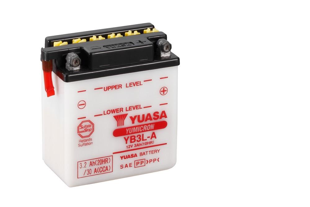 Batterie marque Yuasa type conventionnelle sans pack acide référence YB3L-A