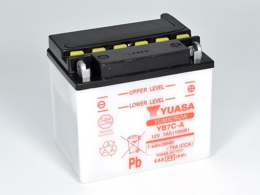 Batterie marque Yuasa type conventionnelle sans pack acide référence YB7C-A