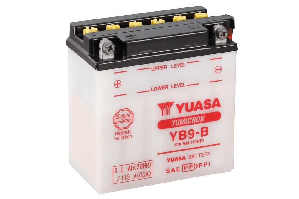 Batterie YB9-B marque Yuasa type conventionnelle sans pack acide
