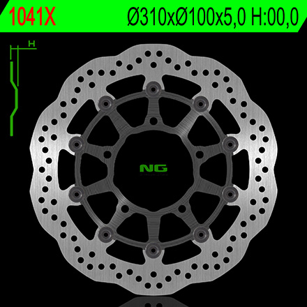 Disque de frein Pétale Flottant 1041X, marque NG Brake Disc | GSX R 600, 750, 1000