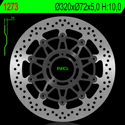 Disque de frein avant rond flottant marque Ng BRAKES | Compatible Moto DUCATI