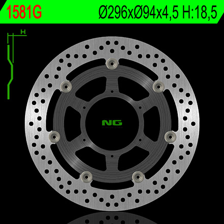 Disque de frein flottant NG Brake Disc 1581G | CBF 600, 1000, F 1000, F ABS 1000