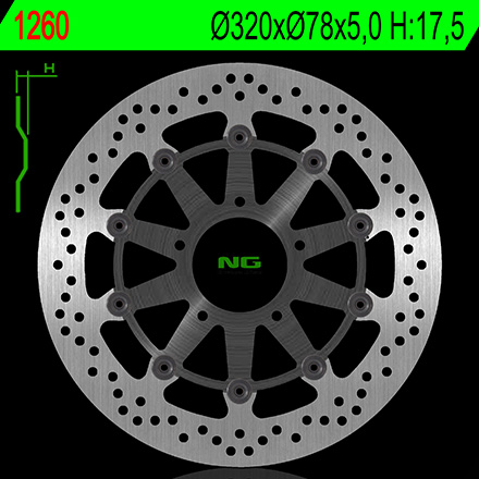 Disque de frein flottant avant, NG BRAKE DISC : 1260G | SPEED TRIPLE 1050, TIGER 1050, TIGER SE