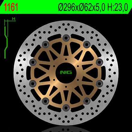 Disque de frein flottant avant, marque NG BRAKE DISC : 1161G | HORNET F 600
