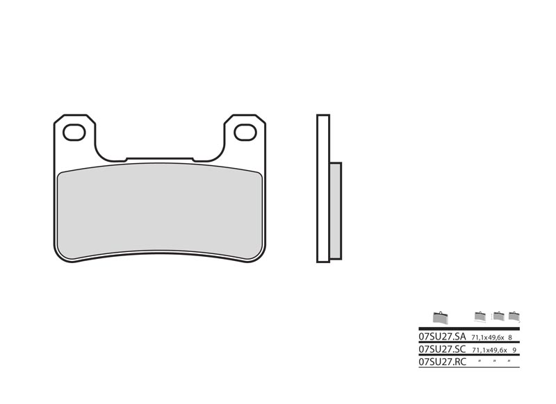 Plaquettes de frein Brembo métal fritté (07SU27LA) | V-STROM 1050, XT 1050, GSXR600-750-1000 '04