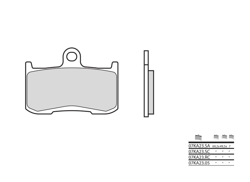 Plaquettes de frein Brembo en métal fritté : LA (07KA23LA) | NINJA ZX9R 900