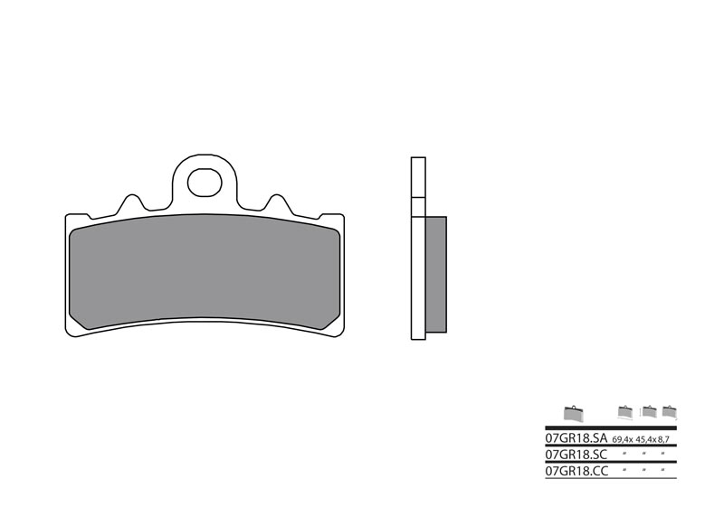 Plaquettes de frein en métal fritté Brembo : SA (07GR18SA) | BMW, KTM, HUSQVARNA