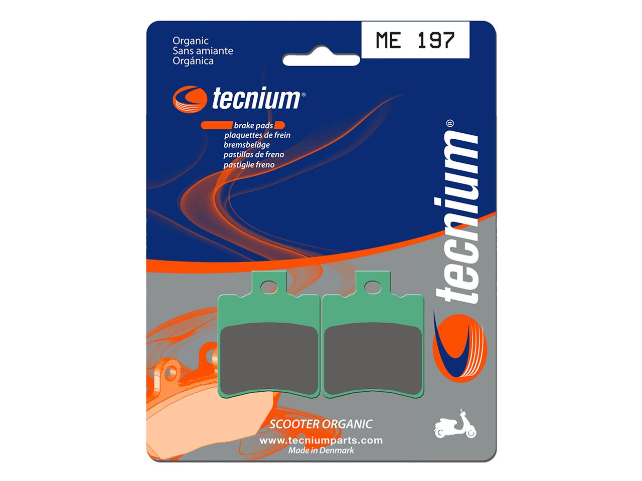 Plaquettes de frein organiques marque Tecnium : ME197 | Compatible Scooter, Mécaboite, Moto