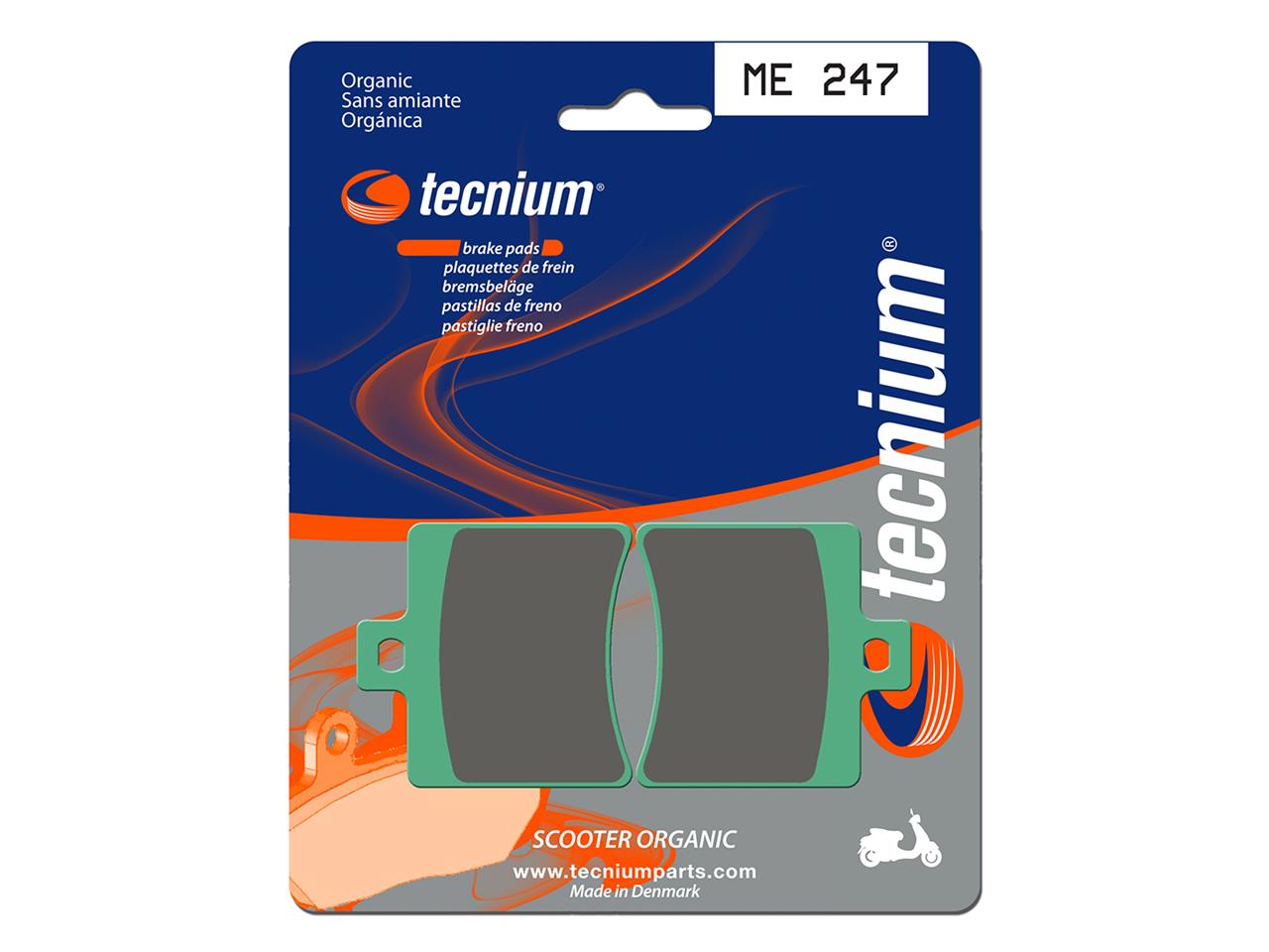 Plaquettes de frein organiques Tecnium : ME247 | APRILIA, BETA, DERBI, MALAGUTI