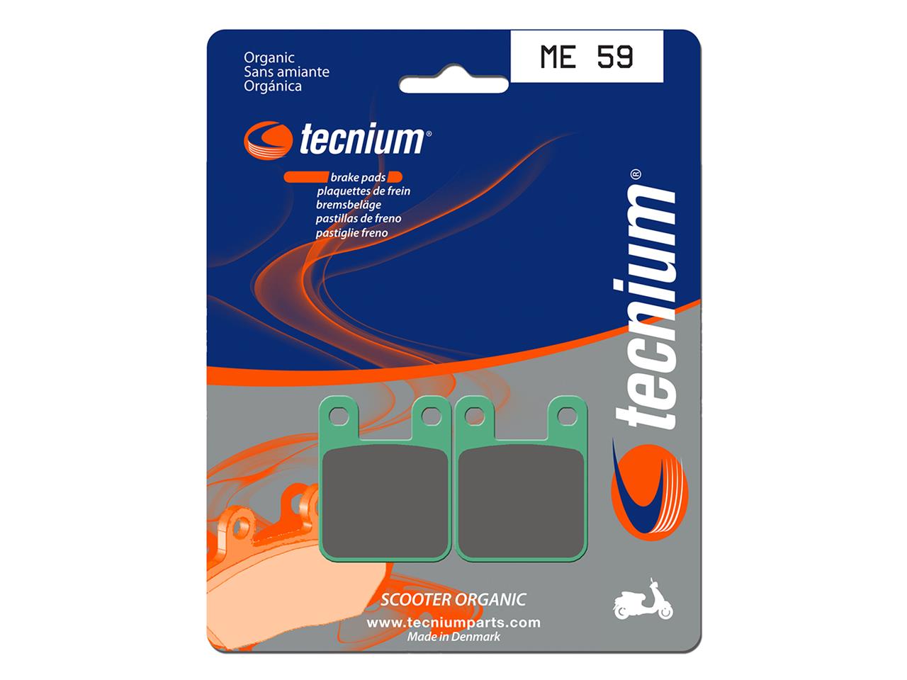 Plaquettes de frein organiques marque Tecnium : Référence ME59 | Compatible Scooter et Moto