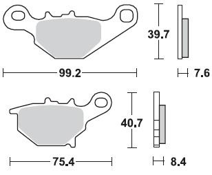 Plaquettes de frein Braking 905CM44 métal fritté Suzuki RM85