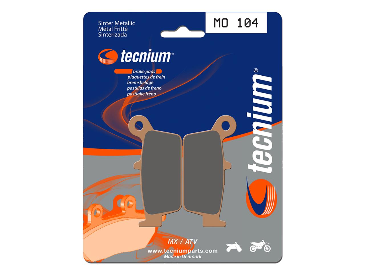 Plaquettes de frein en métal fritté marque Tecnium : MO104 | Compatible Motocross, Moto