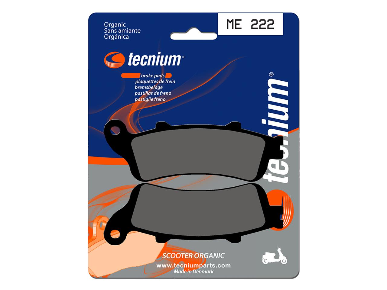 Plaquettes de frein organiques Tecnium : ME222 | PANTHEON FES 125, 150