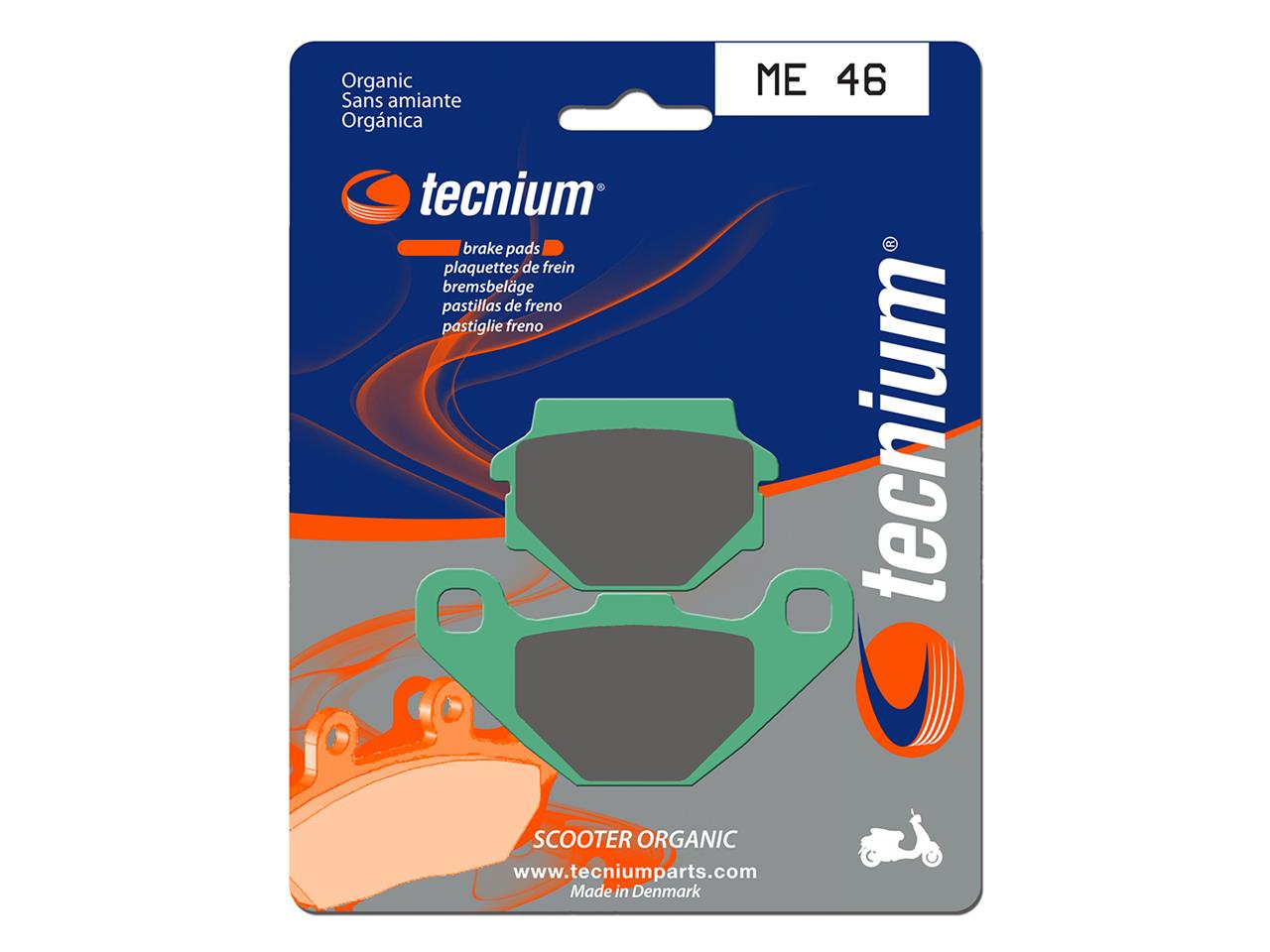 Plaquettes de frein organiques Tecnium : ME46 | Mécaboite, Maxiscooter, Moto PEUGEOT, SUZUKI