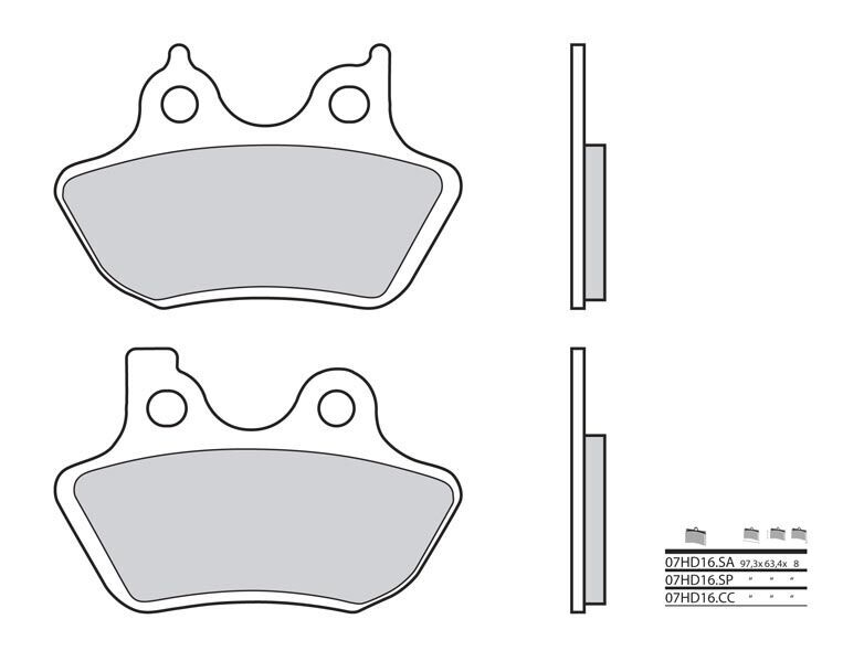 Plaquettes de frein en métal fritté Brembo : SA (07HD16SA) | HARLEY DAVIDSON