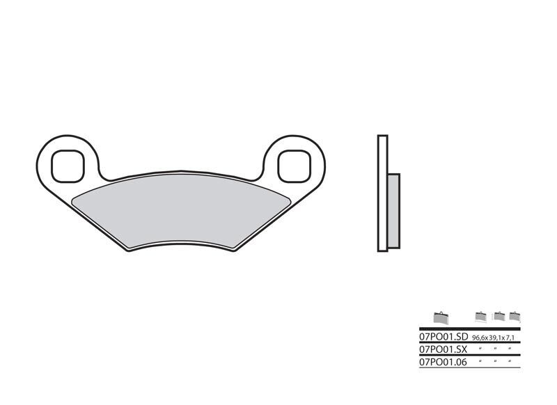 Plaquettes de frein Brembo en métal fritté : SD 07PO01SD | Quad, Ssv POLARIS