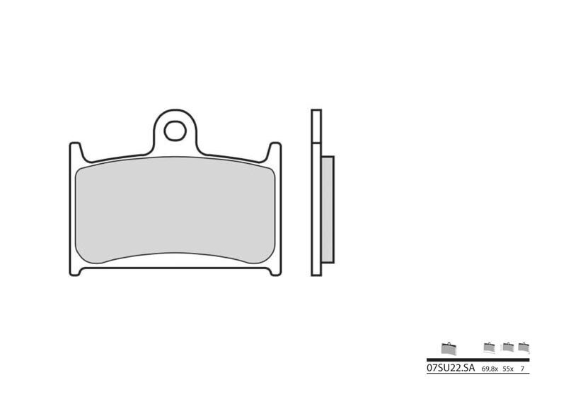 Plaquettes de frein Brembo 07SU22 SA en métal fritté | BANDIT GSF 1200, RF R 900 '94-'97