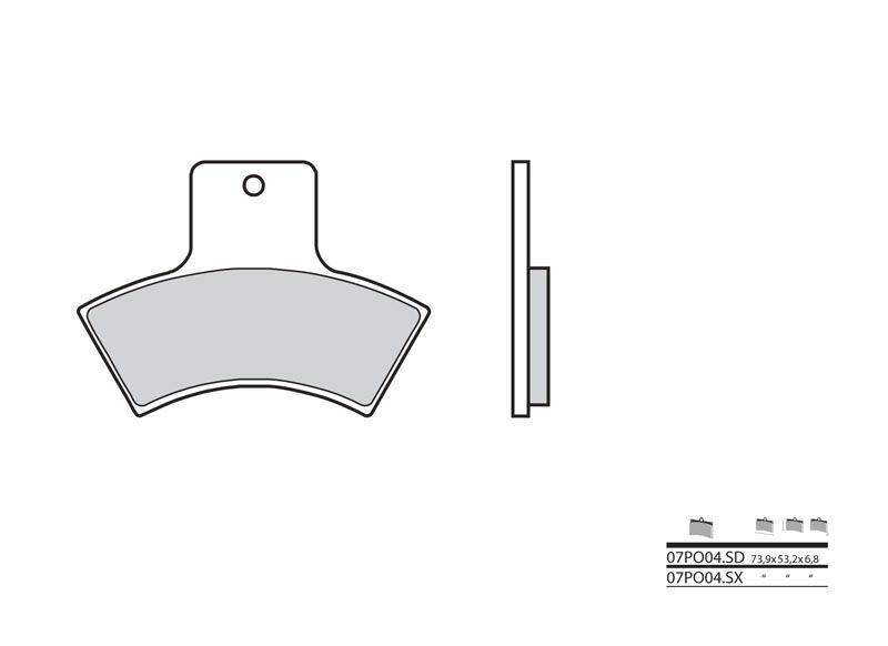 Plaquettes de frein Brembo en métal fritté : SD : 07PO04SD. | Quad POLARIS