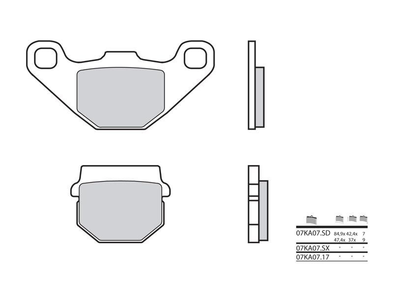Plaquettes de frein marque Brembo 07KA07 SD en métal fritté | Compatible Quad, Motocross, Moto
