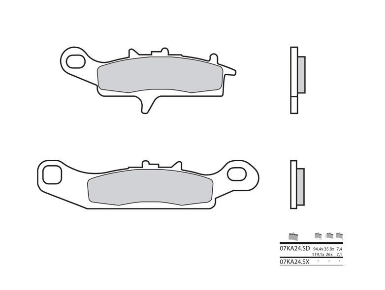 Plaquettes de frein Brembo métal fritté (07KA24SD) | ER DAKOTA 500, FLSTNSE CVO SOFTAIL DELUXE 1800