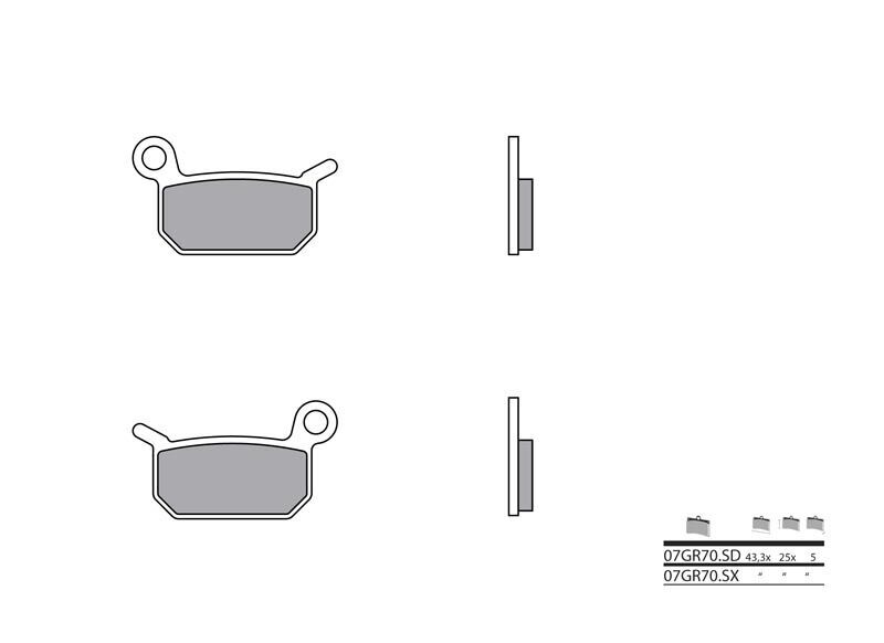 Plaquettes de frein Brembo 07GR70 SD en métal fritté | PIAGGIO, GILERA, VESPA