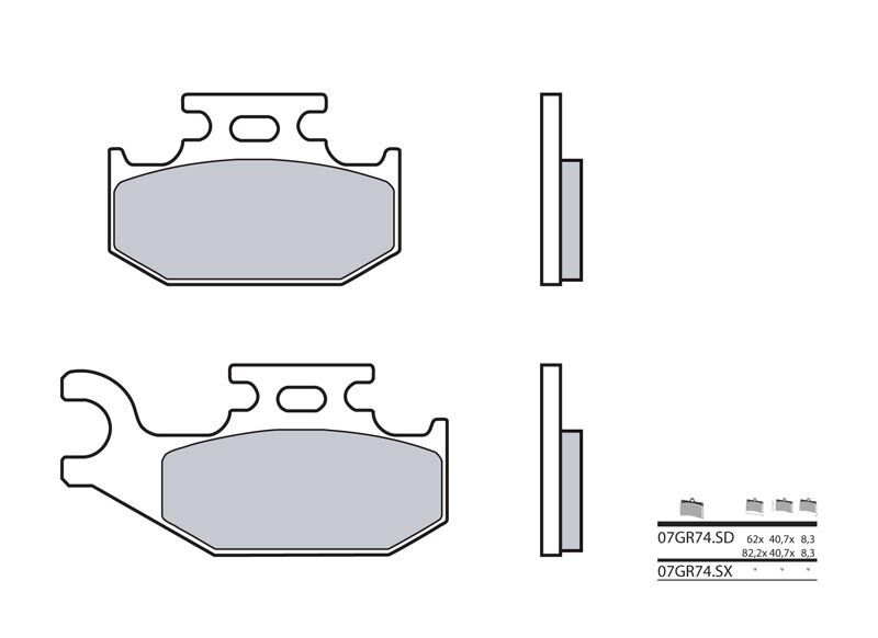 Plaquettes de frein Brembo métal fritté indice SD (07GR74SD)