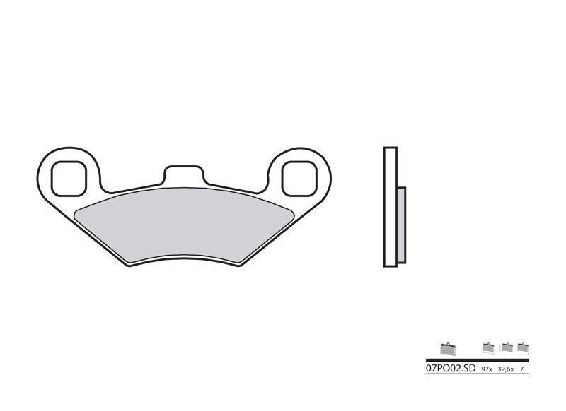 Plaquettes de frein métal fritté Brembo : SD (07PO02SD) | Quad, Ssv POLARIS