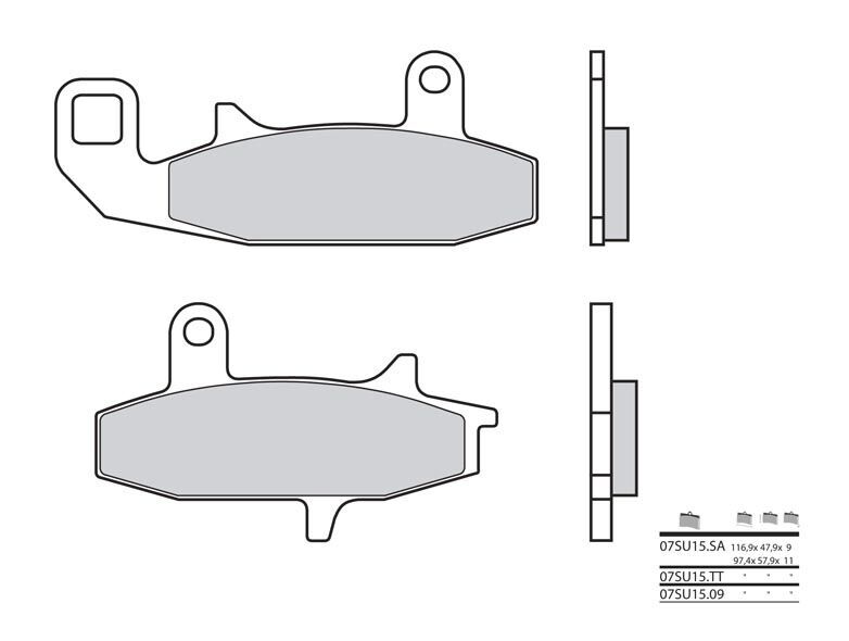 Plaquettes de frein Brembo 07SU15 SA en métal fritté | DR R 650, S 750, S 800
