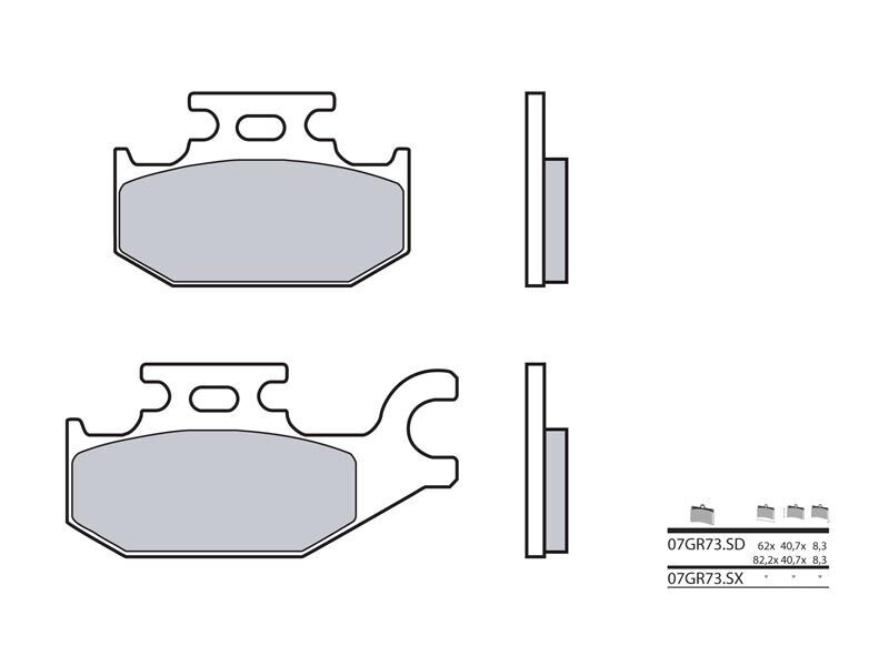 Plaquettes de frein en métal fritté marque Brembo : 07GR73SD. | Quad POLARIS
