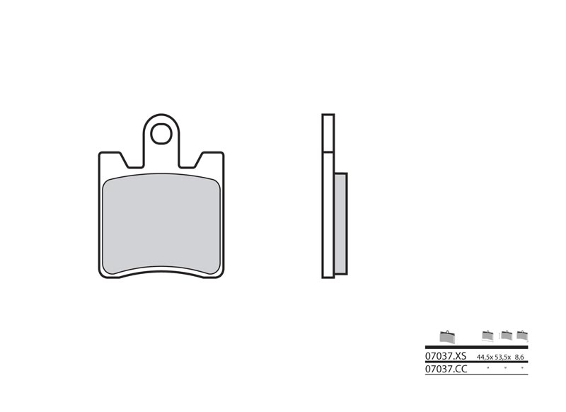 Plaquettes de frein métal fritté Brembo 07037XS | Maxiscooter SUZUKI, SYM, DAELIM