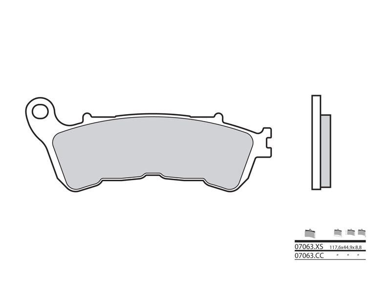 Plaquettes de frein Brembo en métal fritté : XS 07063XS | Maxi Scooter