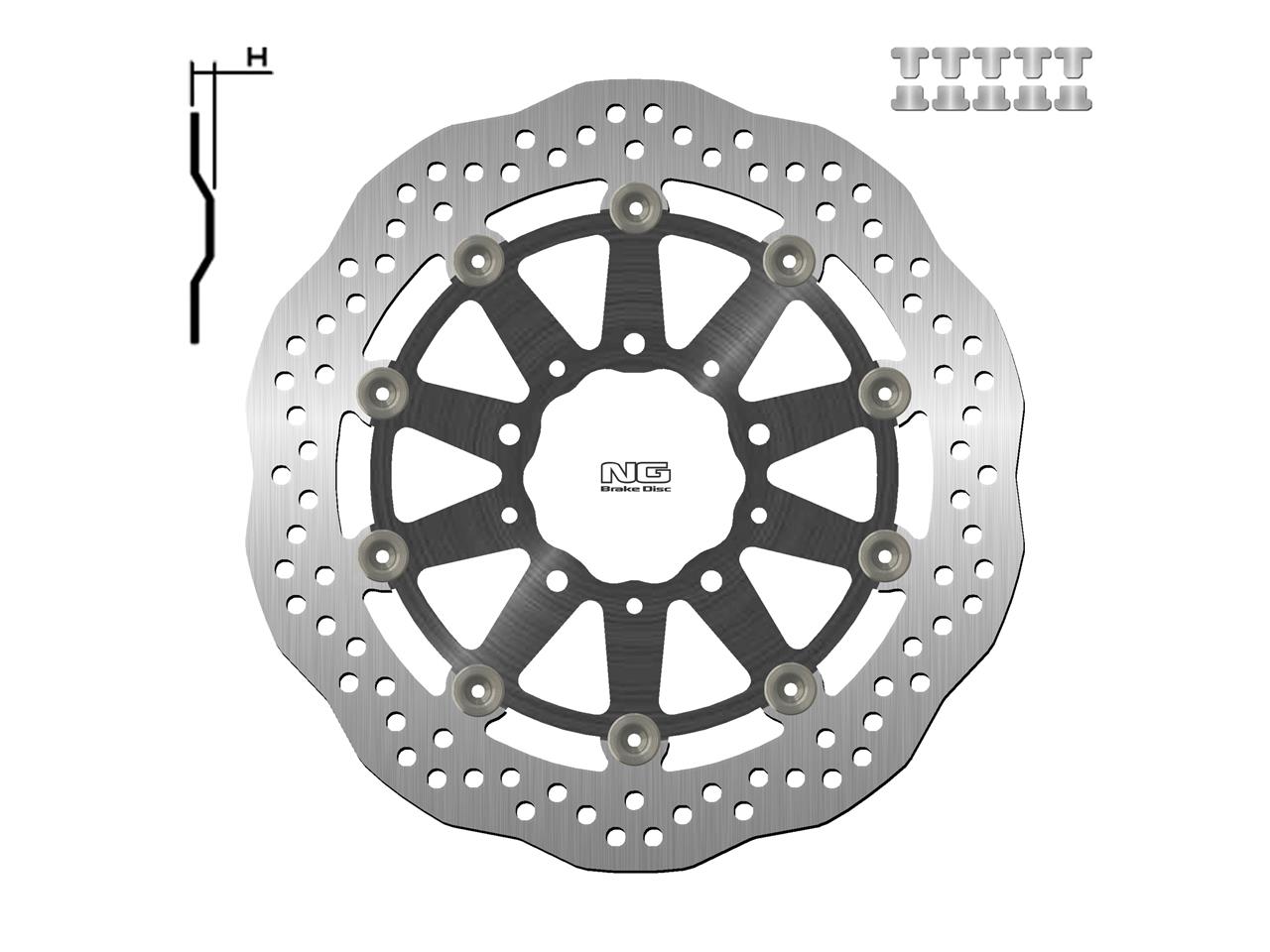 Disque de frein flottant Pétale 1701XG marque NG Brake Disc | KAWASAKI