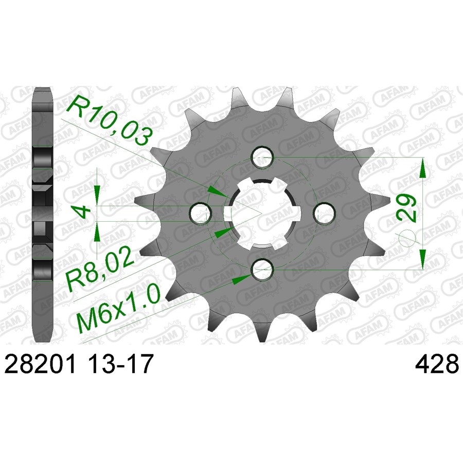 Pignon marque AFAM acier standard 28201 428