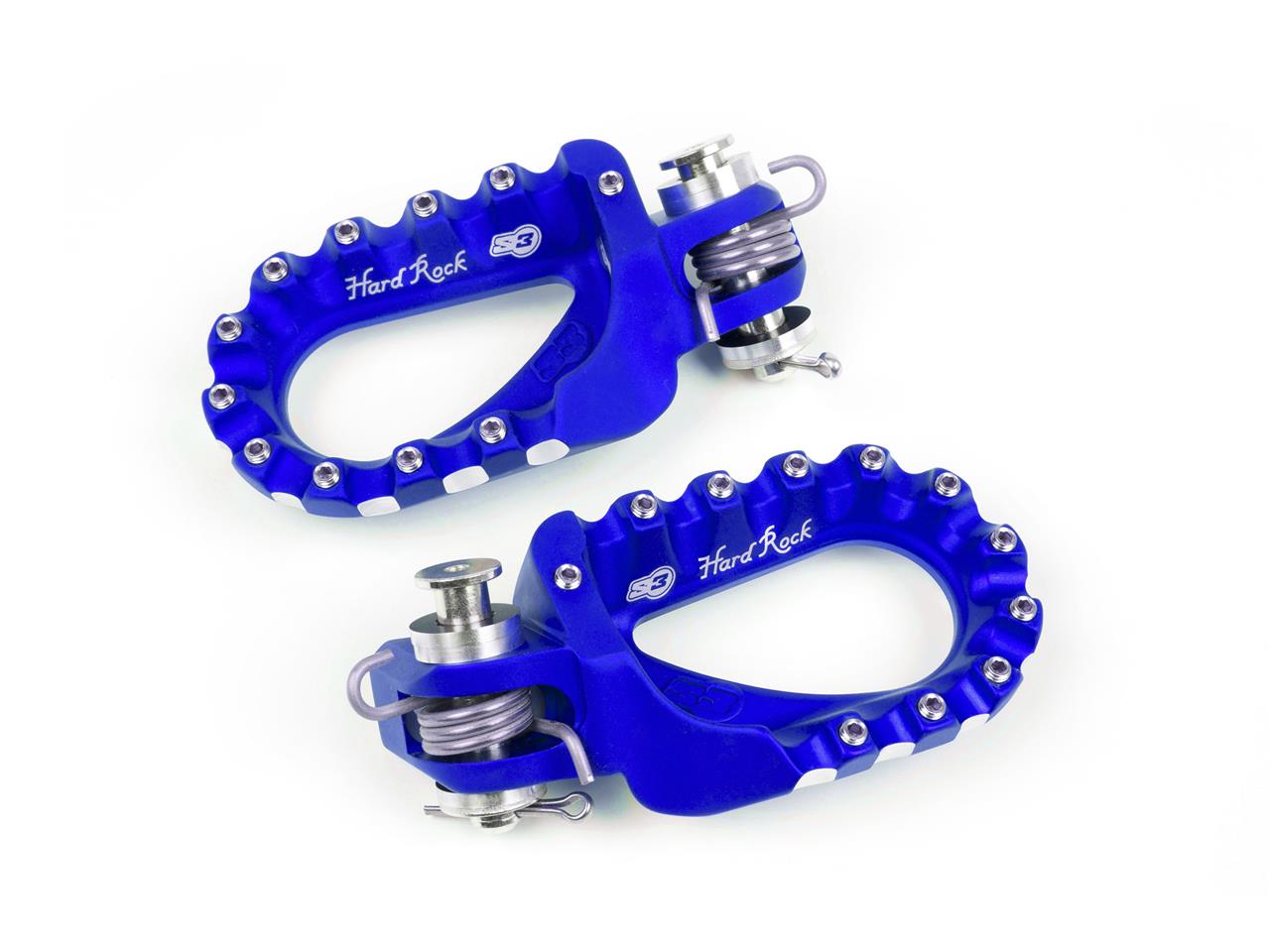 Repose-pieds marque S3 Hard Rock Enduro aluminium bleu