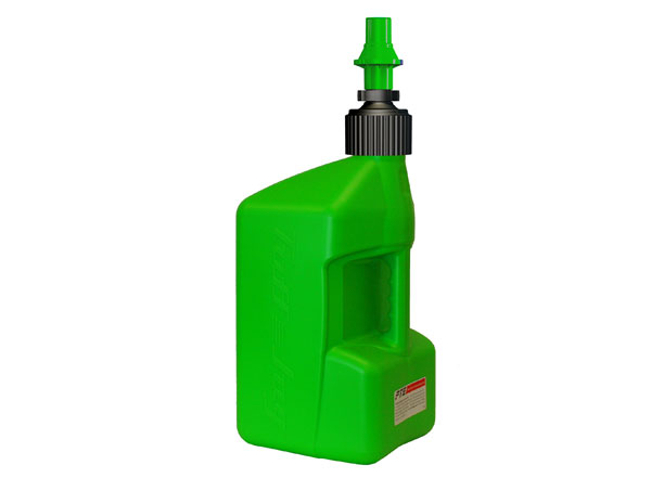 Bidon d'essence marque Tuff JUG 20L vert translucide/bouchon rouge