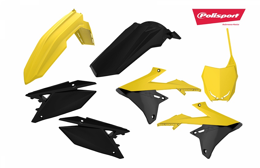 Kit plastiques marque POLISPORT jaune/noir Suzuki RM-Z450