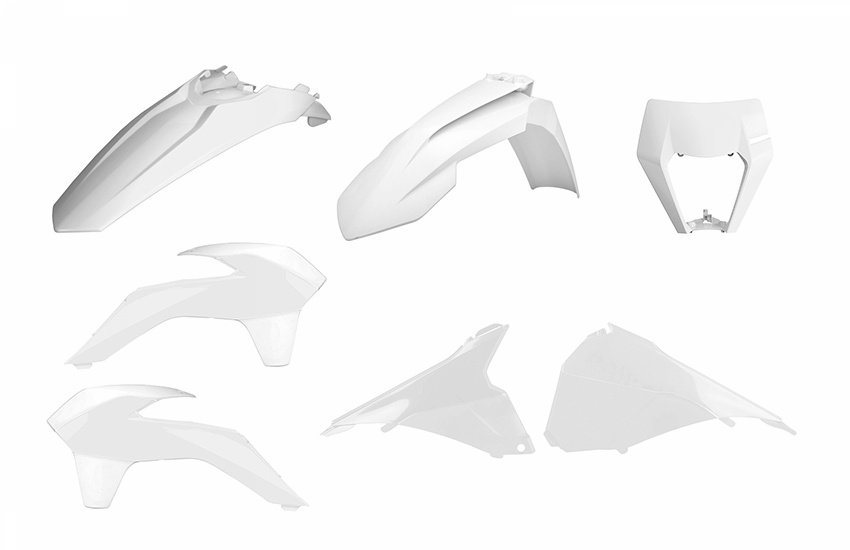 Kit plastique marque POLISPORT Enduro Restyle blanc KTM EXC/EXC-F
