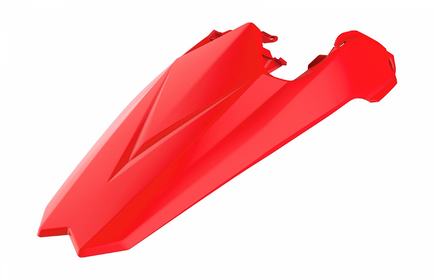 Garde-boue arrière + plaques latérales marque Polisport couleur rouge Beta RR