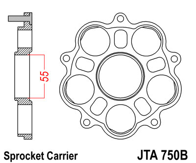 Support de couronne marque JT Sprockets 6 Silentblocs pour Ducati Panigale/Monster