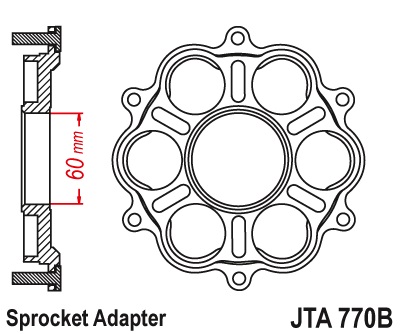 Support de couronne marque JT Sprockets 6 Silentblocs pour Ducati Panigale/Monster