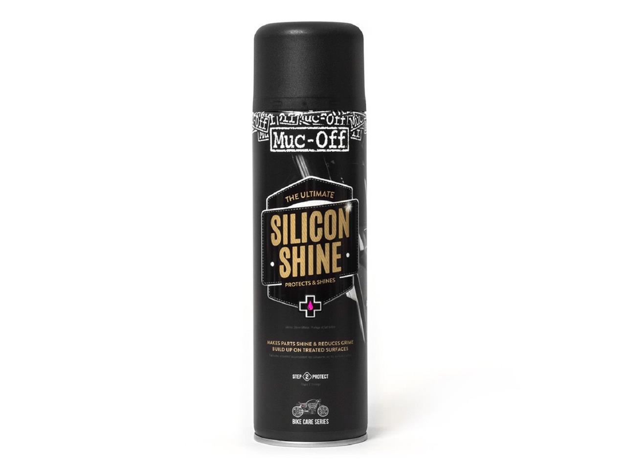 Spray de protection marque Muc-off Motorcycle Silicon Shine 500ml